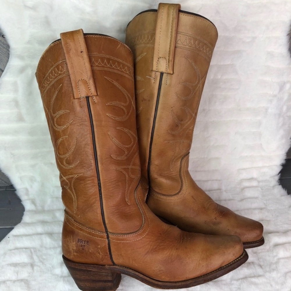 Frye Cowgirl Leather Boots Size 7